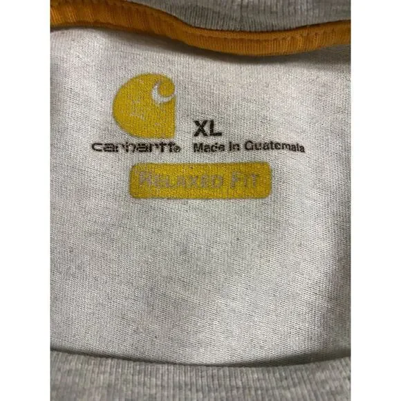 Carhartt Classic Gray Cotton T-Shirt with Chest Pocket‎ Casual Workwear XL - Picture 4 of 4